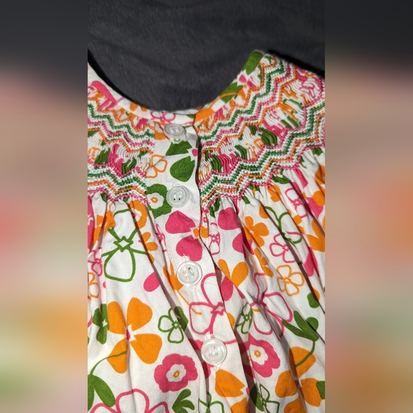 Strasburg Children Floral Smocked Dress  With Slip Sz 24M Fall - Picture 4 of 6